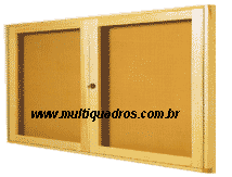 Quadro de Cortiça com Moldura de Madeira e 2 Portas de Vidro de Abrir